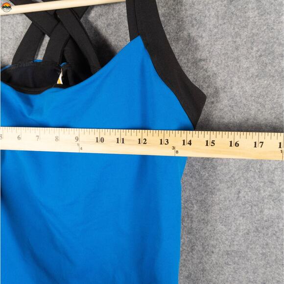 Lucy Racerback Tank Top Blue Black Cross-Back Activewear Yoga gymcore Women's XL - Picture 7 of 10